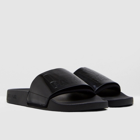 Ivy Park Beyonce Black Graphic Logo Slide Sandals - Picture 3 of 14
